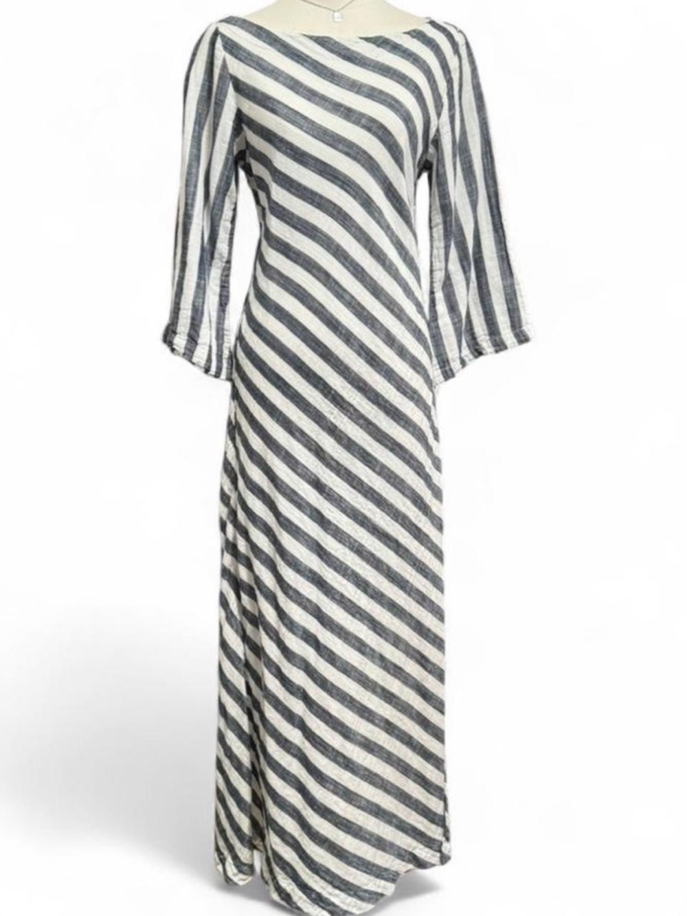 Olivia Joffrey striped maxi dress Side Slit - navy & White